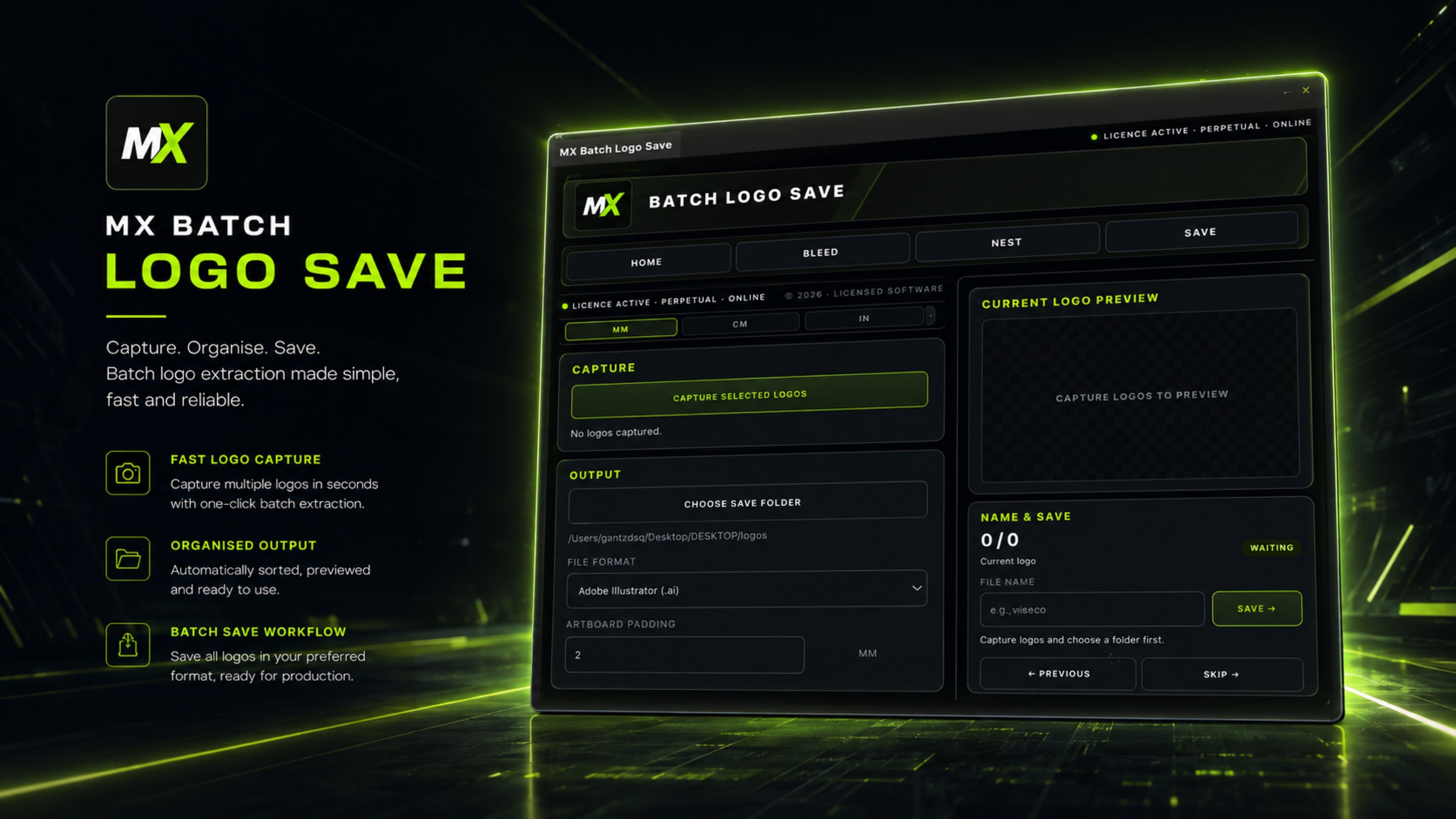 MX Batch Logo Save workflow